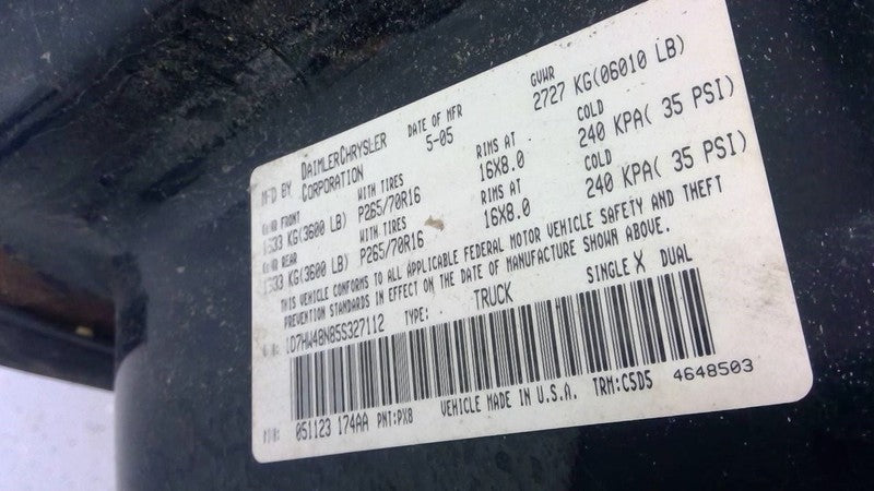 Alternator Denso Manufacturer Fits 01-11 DAKOTA 1718153