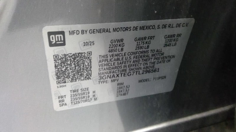 Driver Left Rear Door Glass Fits 25 EQUINOX 2002531