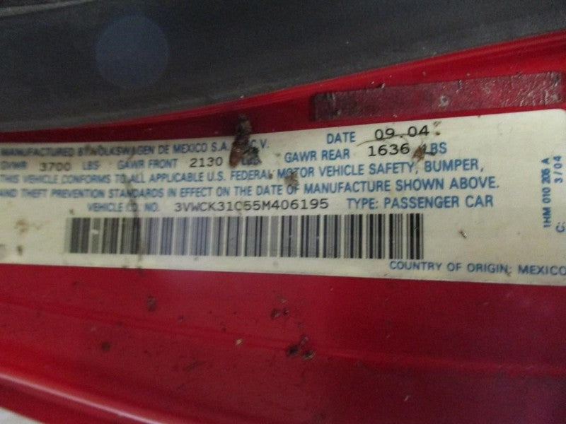 Driver Sun Visor Hatchback Without Garage Door Opener Fits 00-10 BEETL