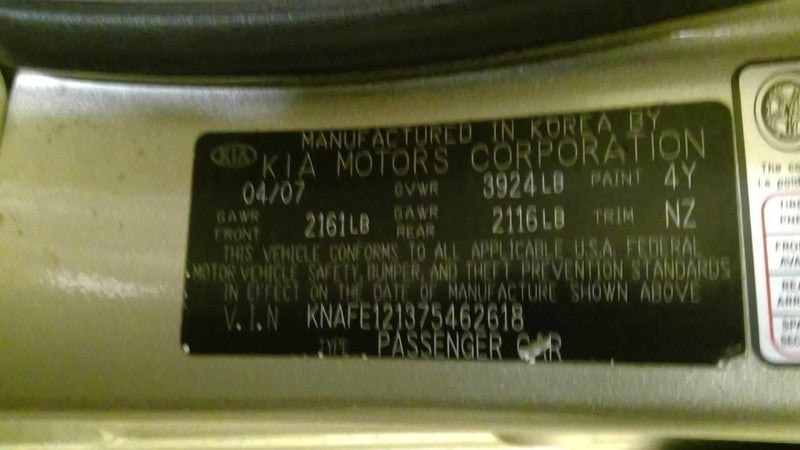Kia Spectra 2007 Headrest Used 1057