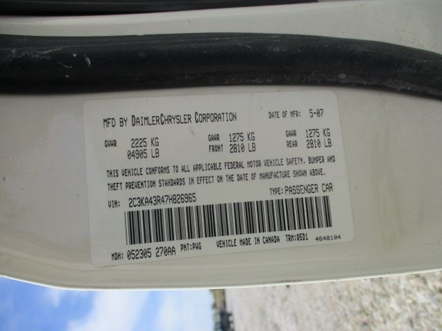 Driver Side View Mirror Fixed Black Textured Fits 05-10 300 1499262
