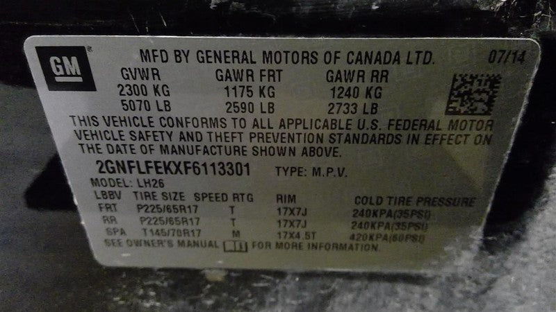 Starter Motor Fits 10-17 EQUINOX 1714056