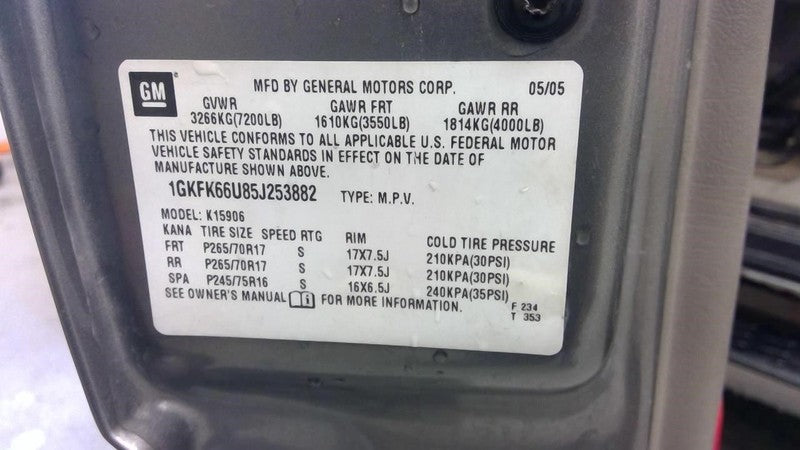 Rear Axle 4WD 3.73 Ratio Opt GT4 Fits 03-06 ESCALADE 1898836