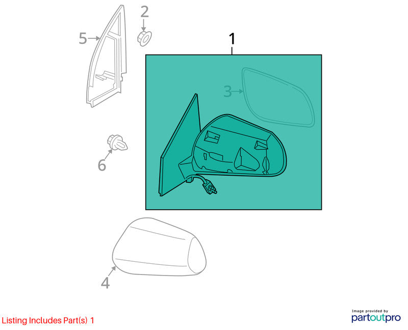 Driver Side View Mirror Power VIN J 1st Digit Fits 08-15 ROGUE 1737063