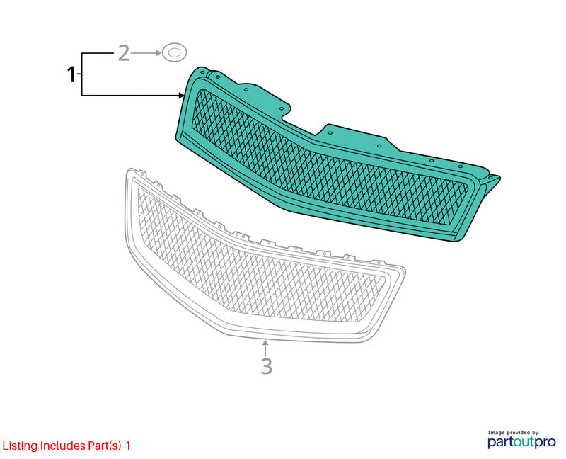 Grille Black Mesh Grille Upper Fits 09-12 TRAVERSE 1916614
