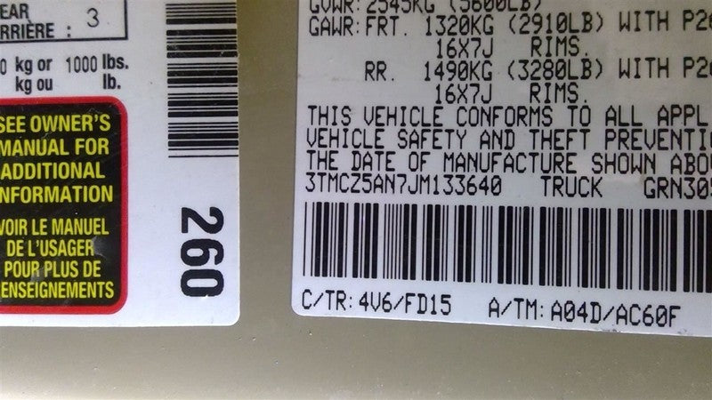 Engine ECM Electronic Control Module Right Hand Dash Fits 18-19 TACOMA