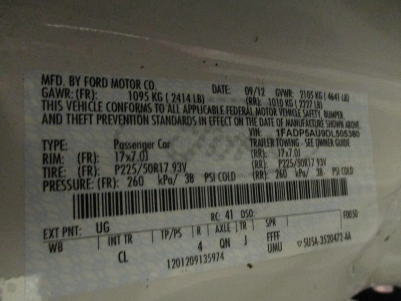 Battery VIN A 7th Digit Fits 13-18 C-MAX 1696877