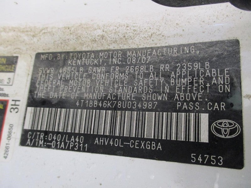 CAMRY     2008 Front Seat Track 2049962