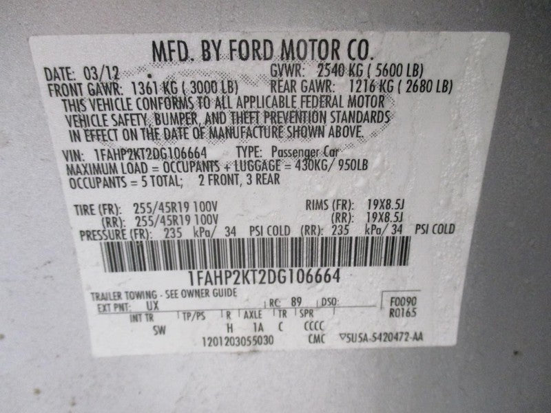 TAURUS    2013 Seat Rear 1857586