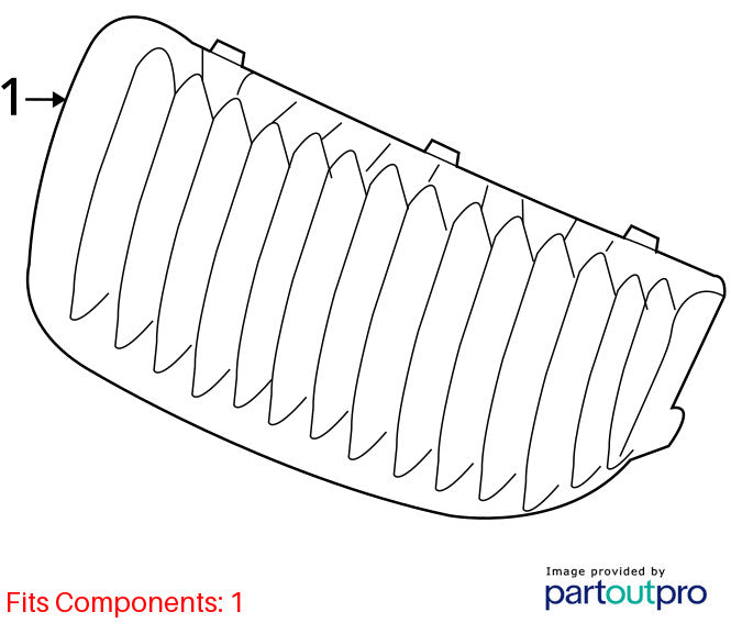 Driver Grille With M-aerodynamic Pkg Upper Bumper Fits 09-12 BMW 328i 