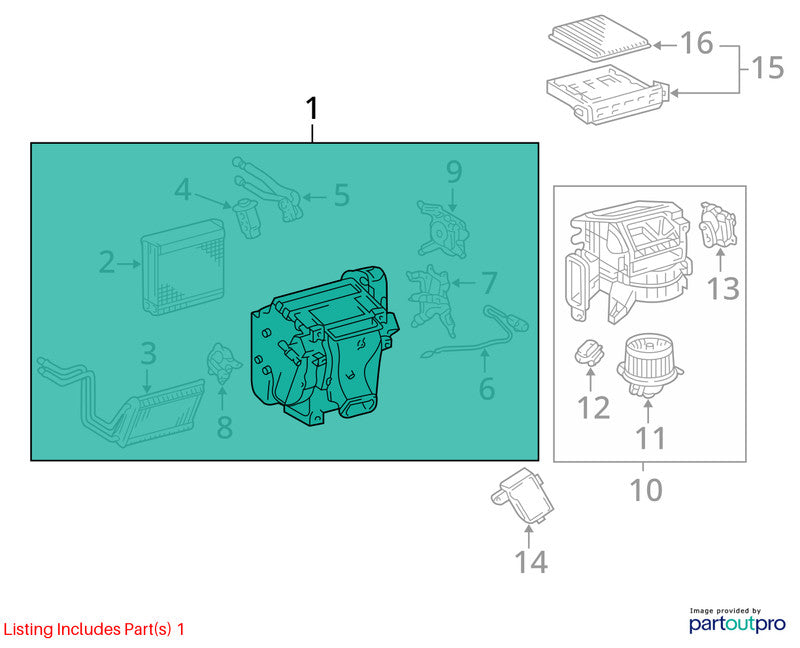 AC Evaporator SR5 Fits 06-09 4 RUNNER 1931985
