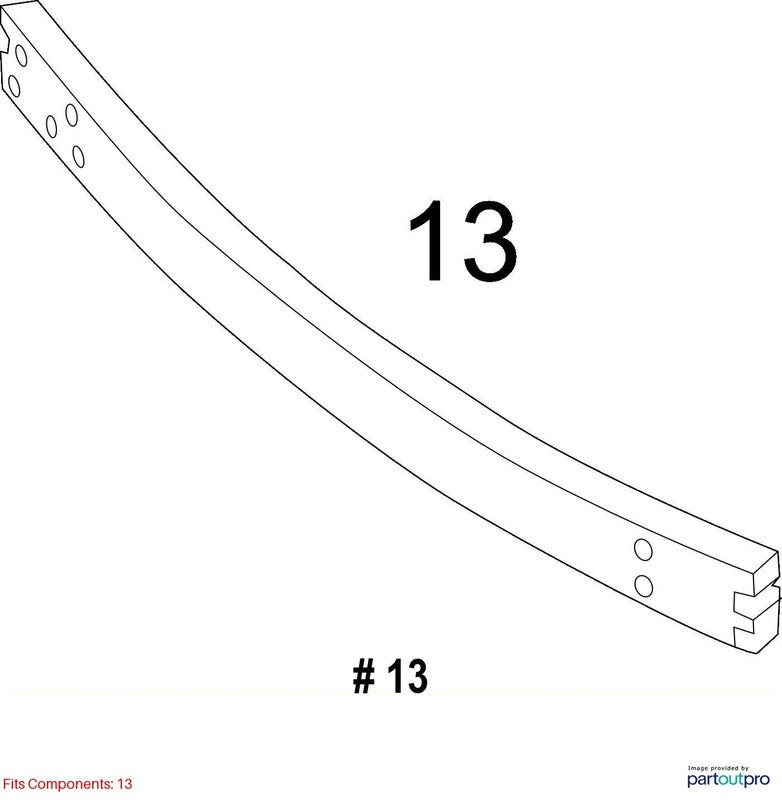 Front Bumper Reinforcement Without Park Assist Fits 14-19 INFINITI QX6