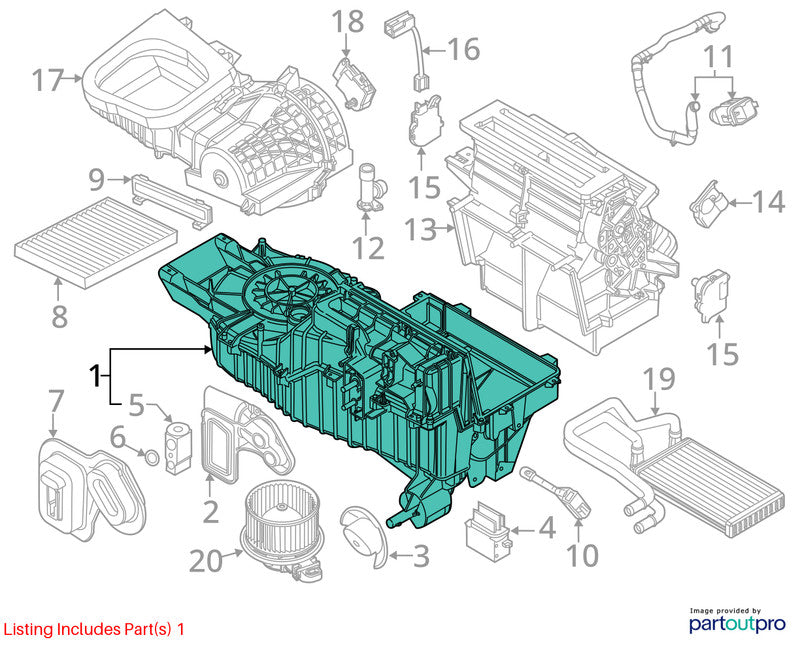AC Evaporator Front Assembly Fits 13-19 EXPLORER 1943167