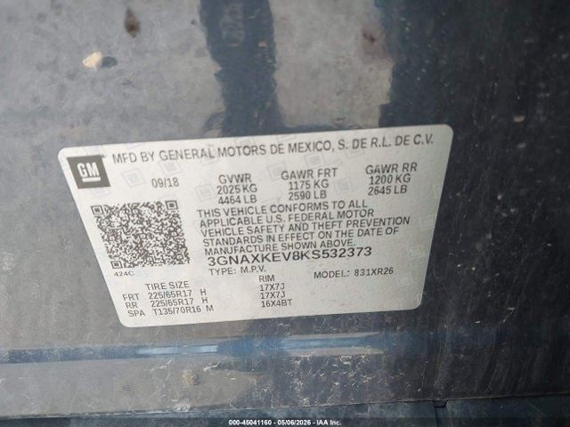 Driver Front Seat Bucket Cloth Electric Fits 18-24 EQUINOX 1985696