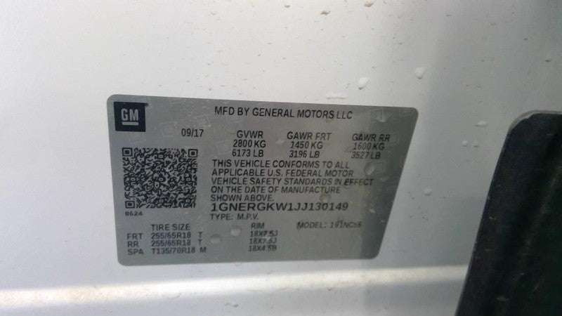 Chevrolet Traverse 2018 Headrest Used 5061