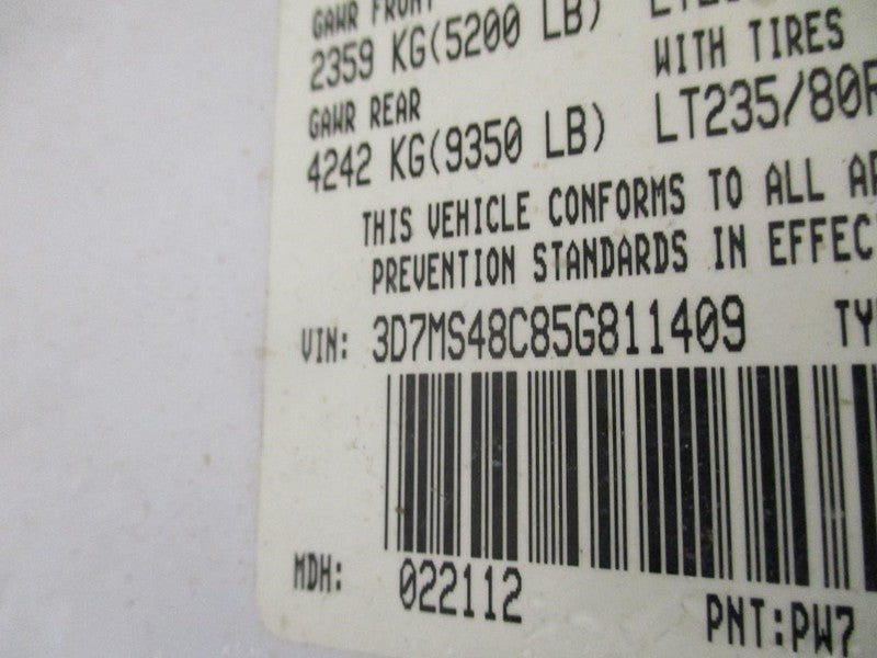 RAM3500   2005 Air Cleaner 1875369