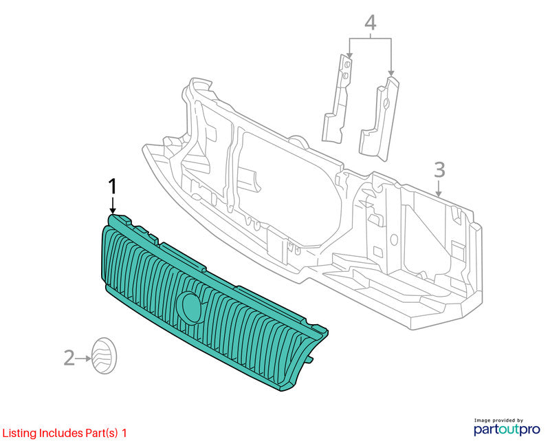 Grille Upper Header Mounted Fits 02-05 MOUNTAINEER 2027384