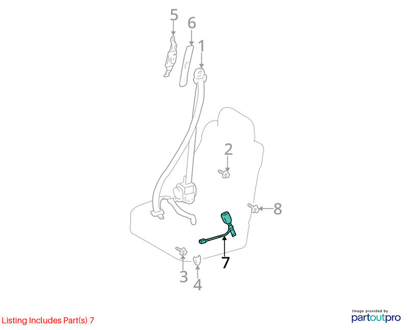 Seat Belt Front Bucket Passenger Buckle Manual Seat Fits 04-06 CAMRY 2