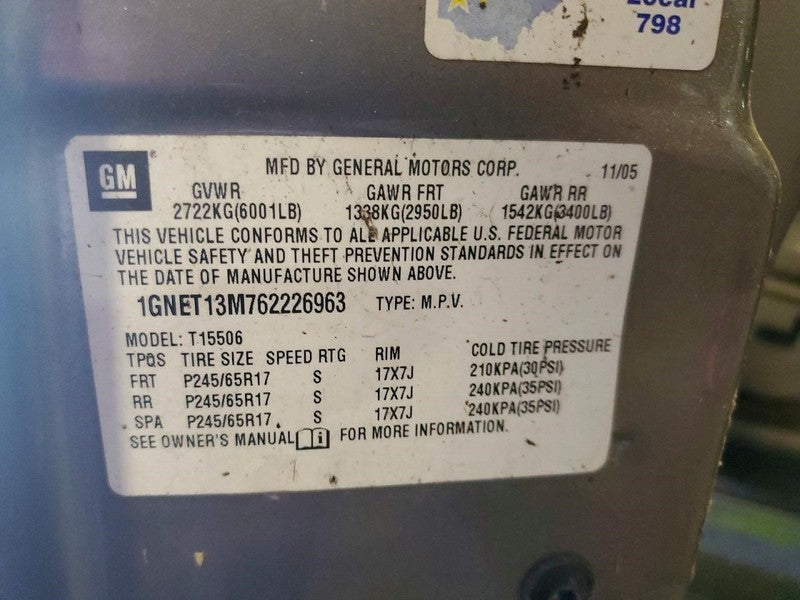 TRAILBLAZ 2006 Transmission Shift 2013553