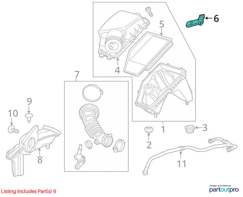 Air Flow Meter 6.2L Fits 16-24 CAMARO 2004122