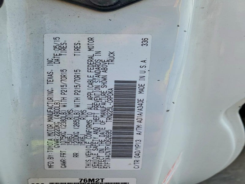 Toyota Tacoma 2015 Headrest Used 6422