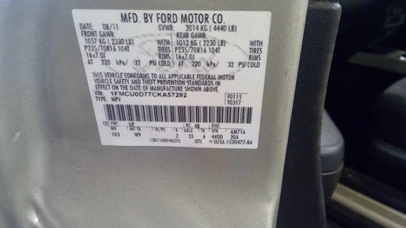AC Compressor VIN 7 8th Digit Fits 08-12 ESCAPE 1723676