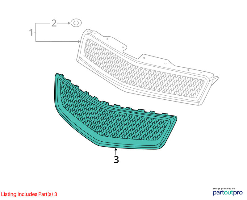 Grille Black Mesh Grille Lower Fits 09-12 TRAVERSE 1966979