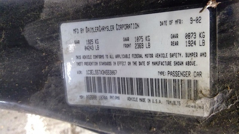 Alternator Convertible Fits 01-06 SEBRING 1708210