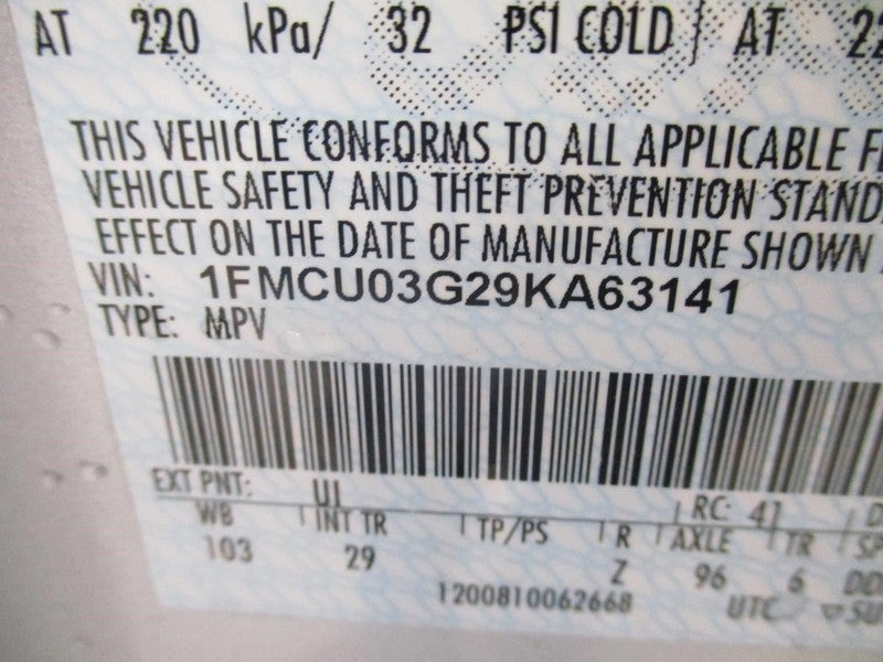 ESCAPE    2009 Seat Belt Rear 2013228