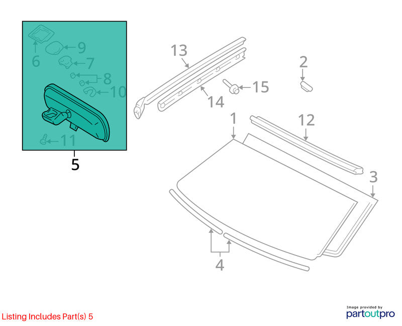 Rear View Mirror With Automatic Dimming Fits 00-03 LEXUS RX300 1896085