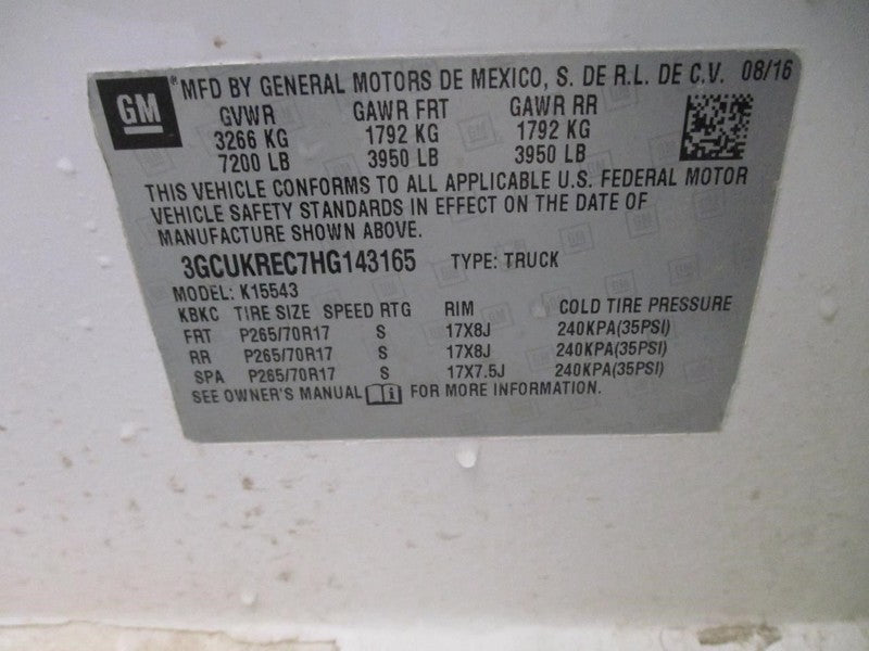 SILVRDO15 2017 Fuse Box Cabin 1665084