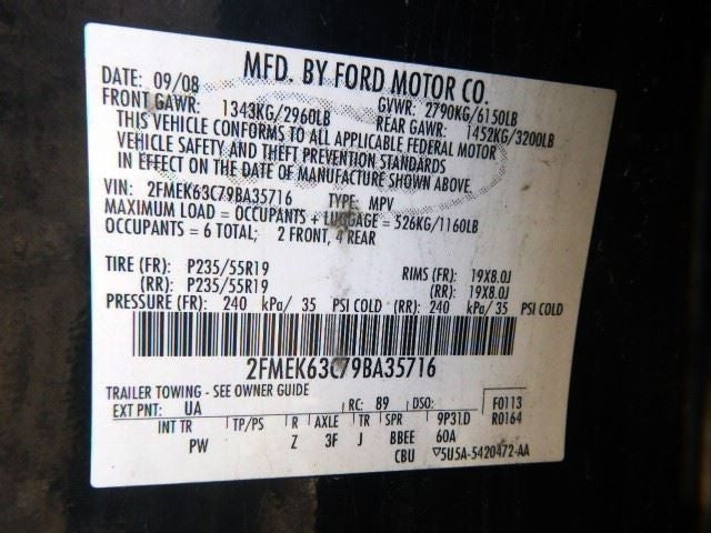 FLEX      2009 Seat Belt Rear 1921060