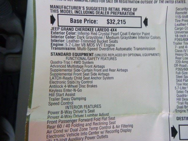 Driver Front Door Switch Driver's LHD Master Fits 11-13 GRAND CHEROKEE