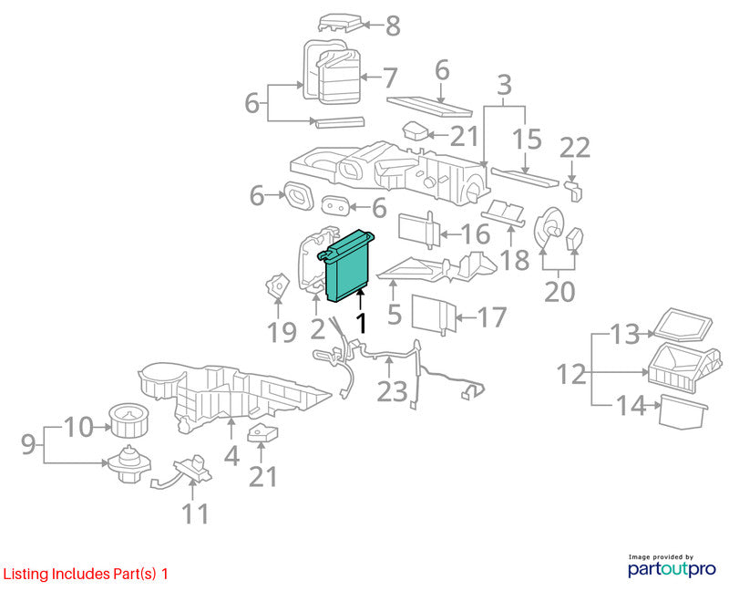 AC Evaporator Front Fits 03-14 ESCALADE 1716175
