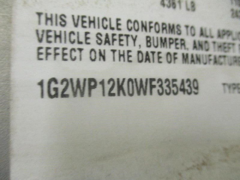 Crossmember/K-Frame Rear VIN W 4th Digit Limited Fits 00-16 IMPALA 206