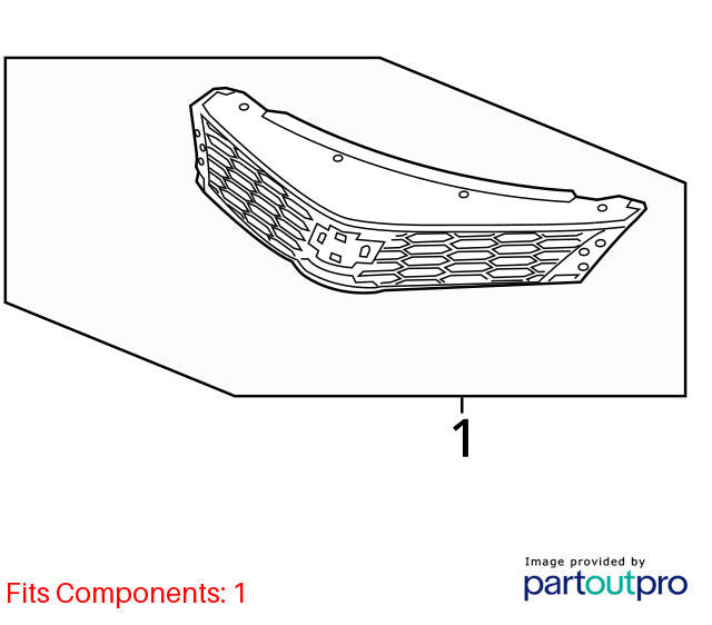 Grille Upper Without Rs Package L Model Fits 16-18 CRUZE 1928229