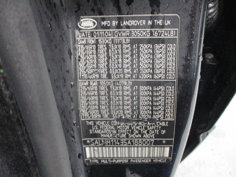 Driver Left Sun Visor Cloth Fits 05-09 RANGE ROVER 1723560