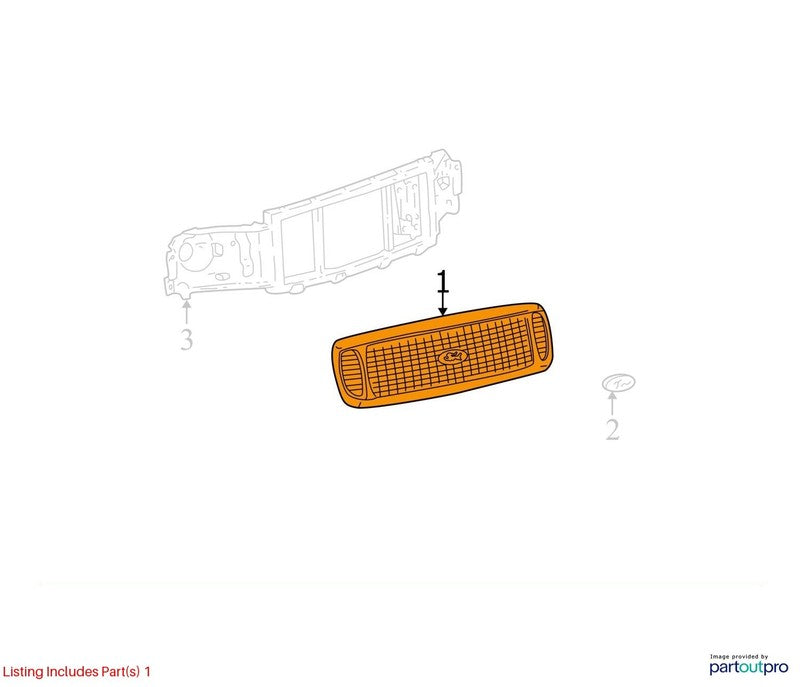 Grille Chrome Surround With Painted Bars Fits 99-04 FORD F250SD PICKUP