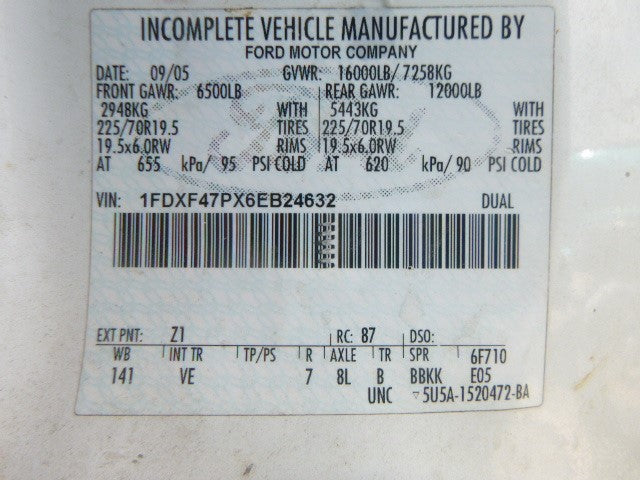 F450SD    2006 Front Door Glass 1384168