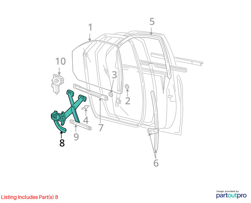 Passenger Front Window Regulator Electric Fits 04-07 FREESTAR 1993525