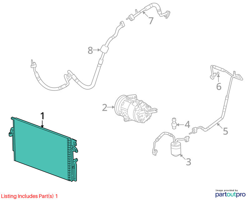 AC Condenser Opt L61 AC Lines Left Hand Of Condenser Fits 02-04 VUE 20