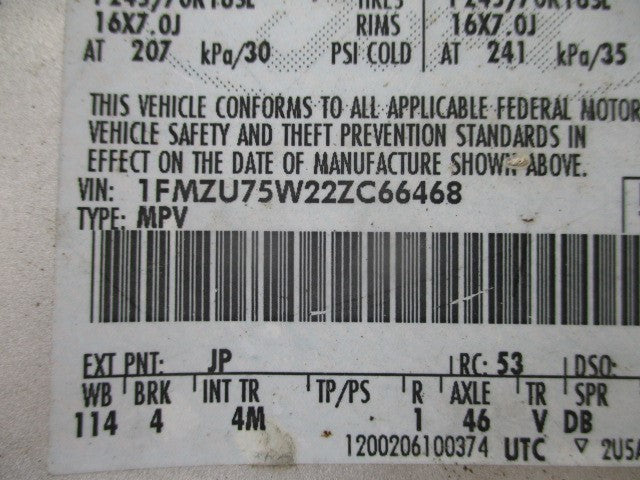 Power Steering Pump 4 Door Thru 05/16/03 Fits 02-03 EXPLORER 1662702