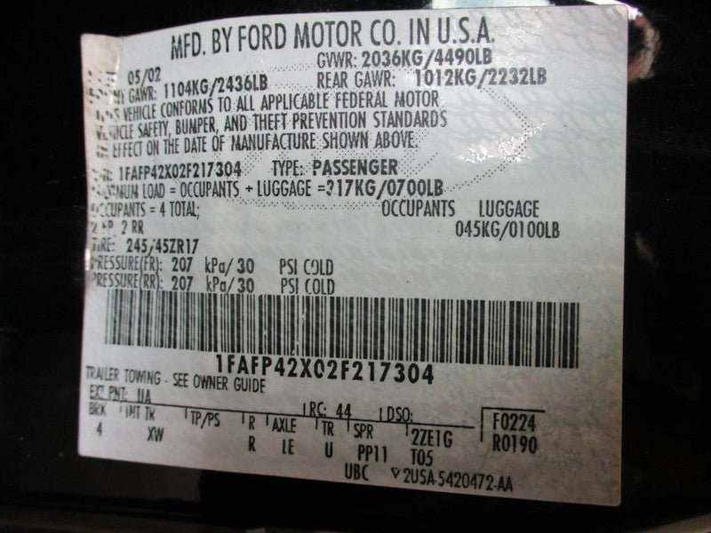 Steering Gear/Rack Power Rack And Pinion 8 Cylinder Fits 02-04 MUSTANG