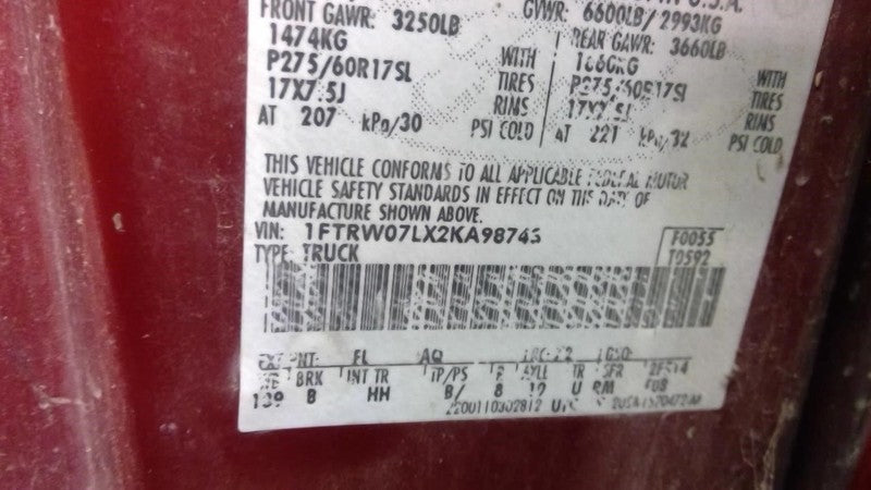 Driver Tail Light Heritage Flareside Fits 00-04 FORD F150 PICKUP 17232