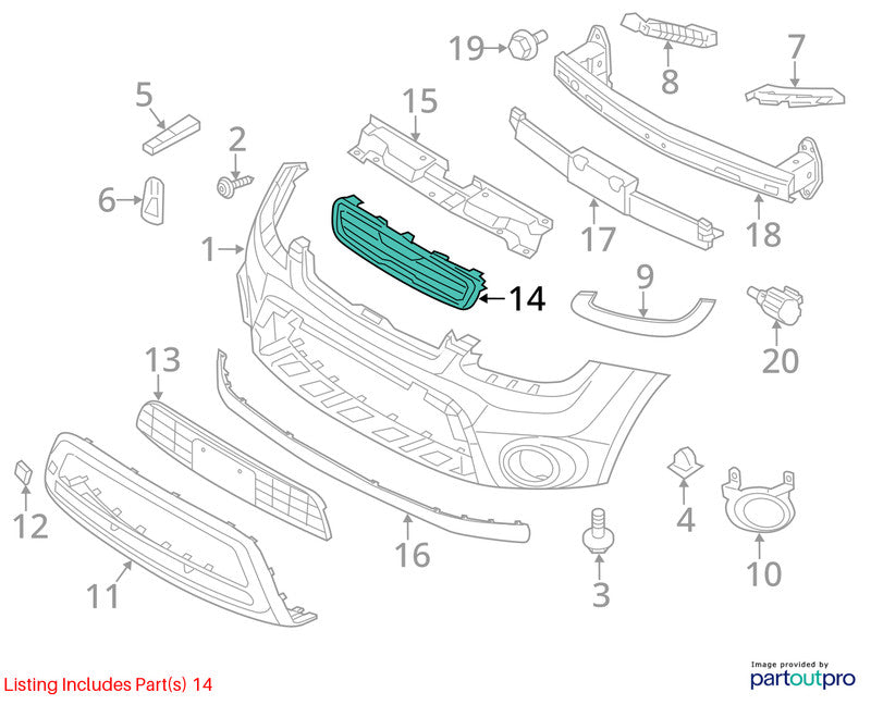 Grille Upper Fits 12 SOUL 1906150