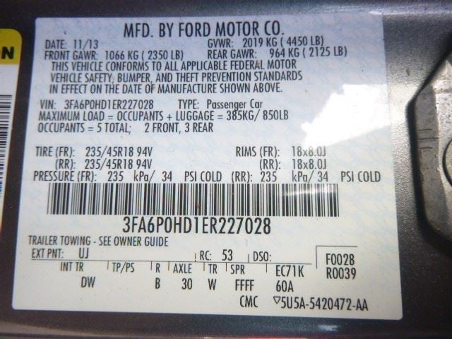 Driver Side View Mirror Power With Removable Cover Fits 13-14 FUSION 1
