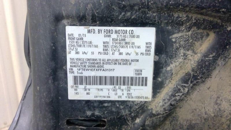 F150      2015 Seat Belt Rear 1848580