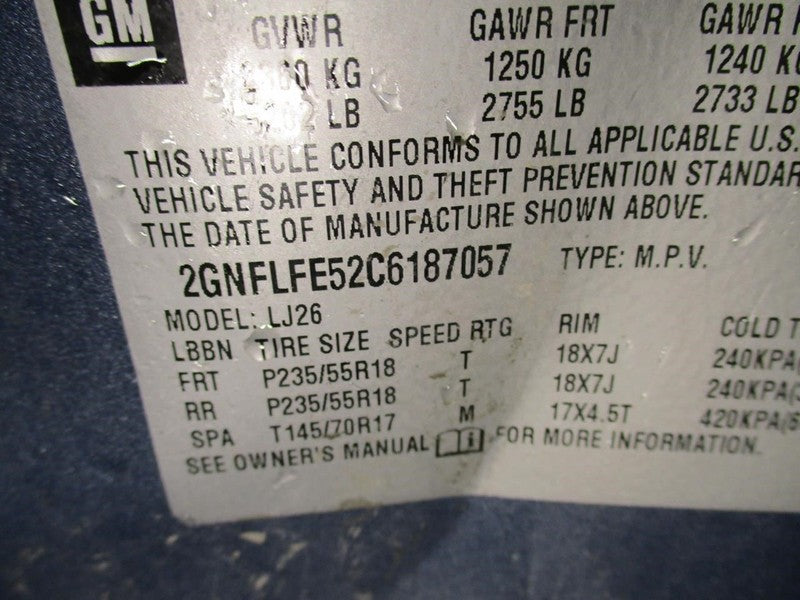 Automatic Transmission 6 Speed FWD Opt MH2 Fits 12 EQUINOX 1629339