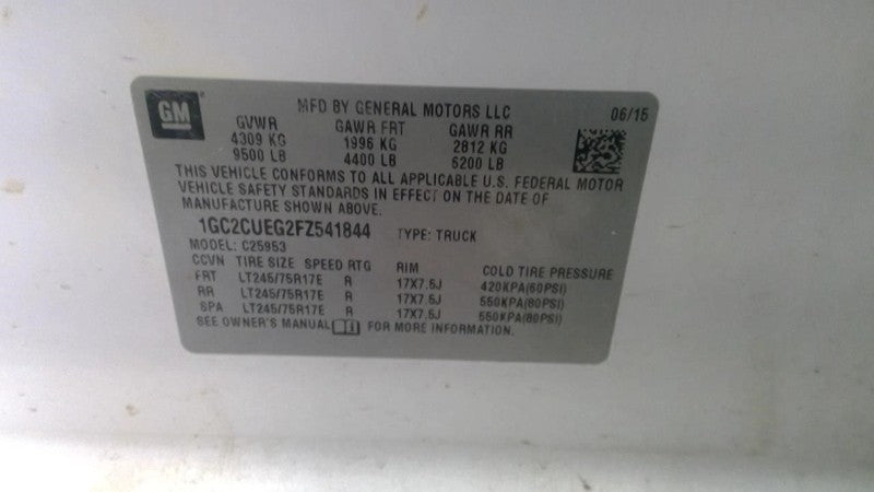 Passenger Right Rear Window Regulator Fits 15-20 ESCALADE 2000409
