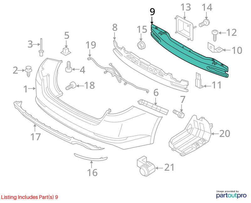 Rear Bumper Reinforcement Hybrid Fits 11-13 OPTIMA 1871700